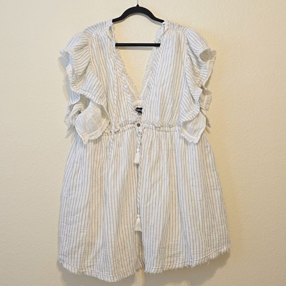 AAKAA Stripped Dolman Mini Dress Cover-Up Size M